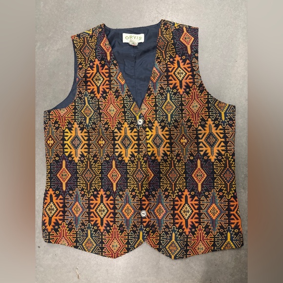 Orvis Other - ORVIS Colorful Aztec Southwestern Pattern  Vest‎ Sz L VTG RARE